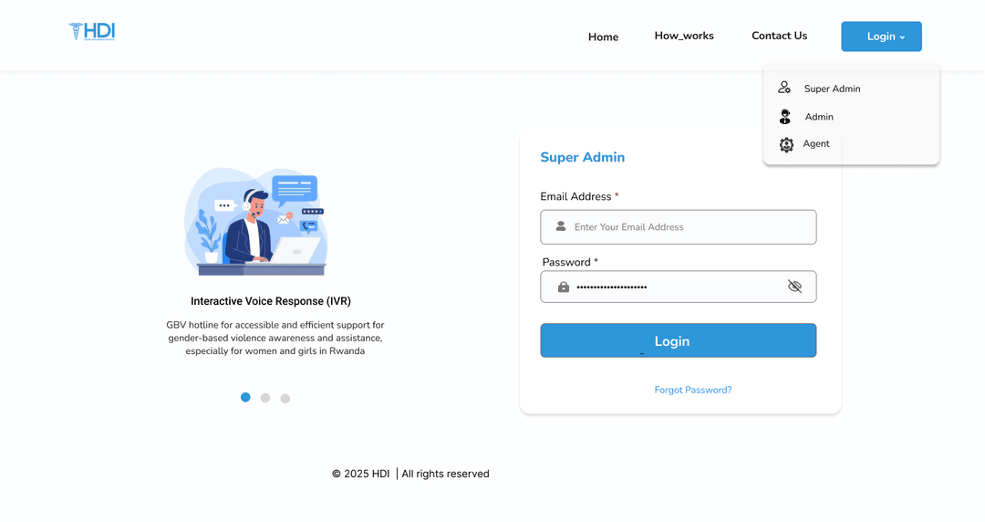 IVR Dashboard for HDI